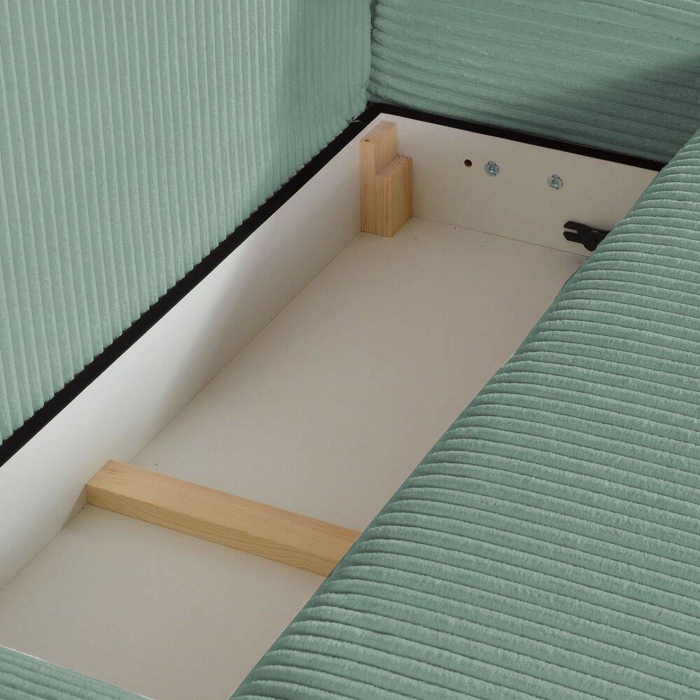 Canapé d'angle à droite en velours côtelé vert d'eau - LOPPA photo 5