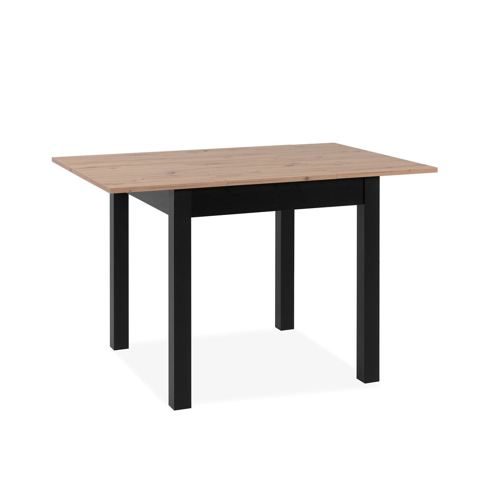 Table à manger extensible 80-120x80x76,5 cm noir et naturel - VOLUX photo 5