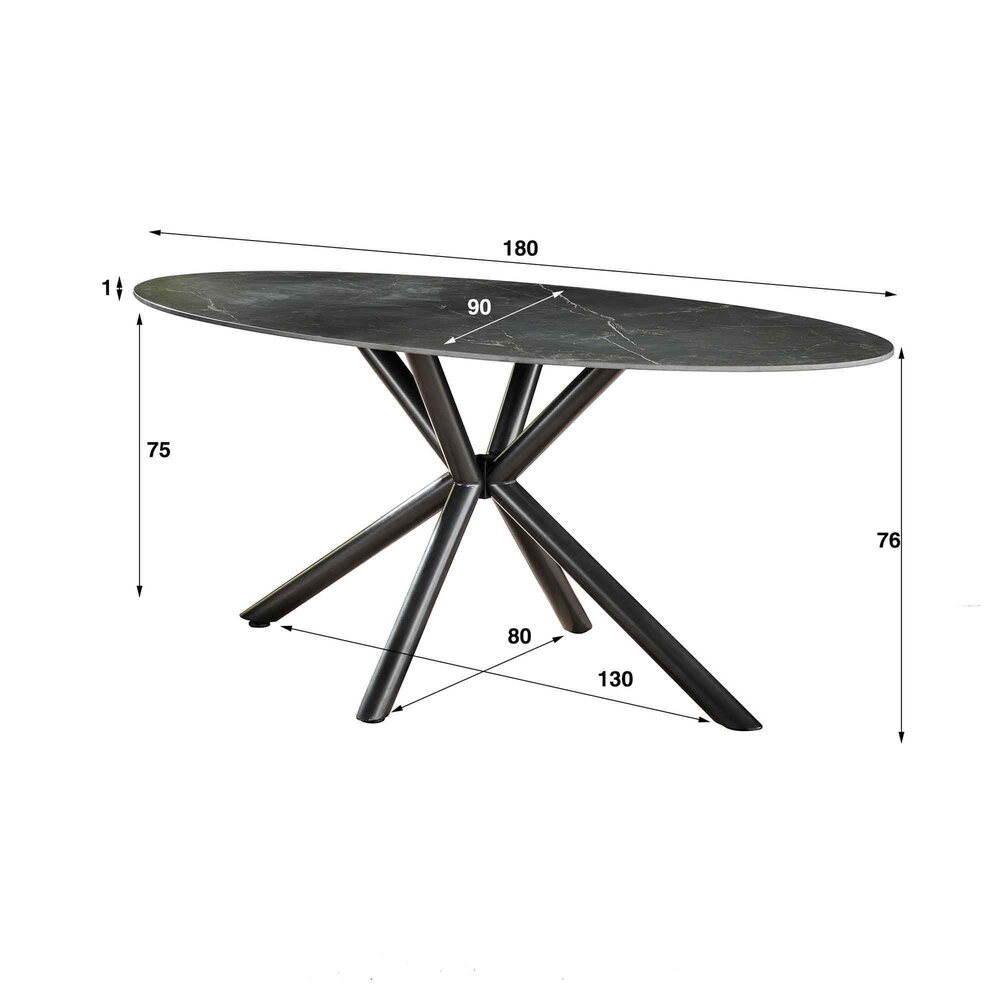 Table à manger 180 cm et 4 fauteuils en tissu bouclette blanc photo 6