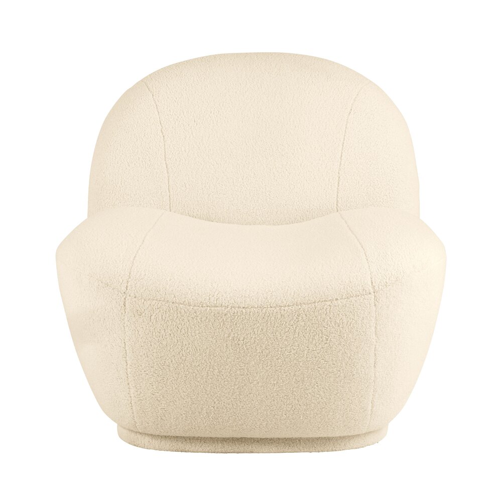 Petit fauteuil 81x88x74 cm en tissu bouclette crème photo 2