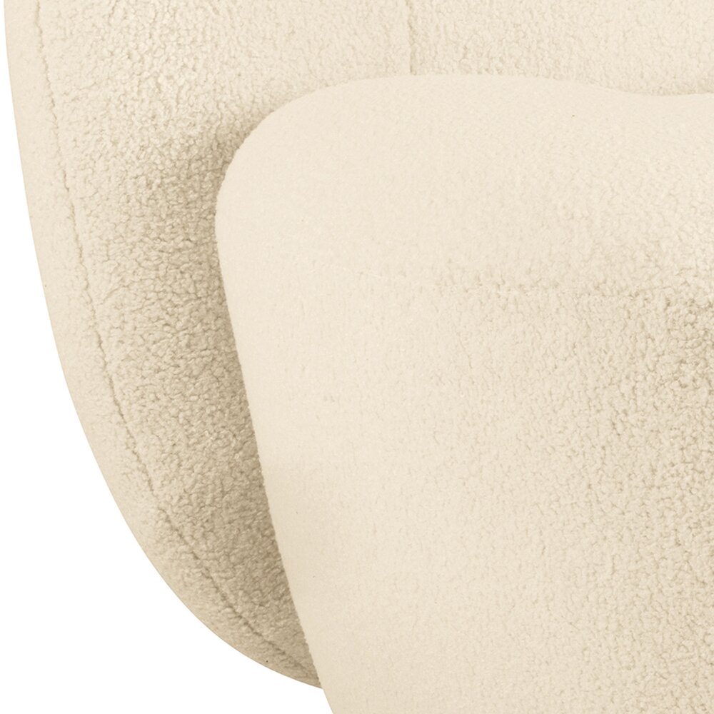 Petit fauteuil 81x88x74 cm en tissu bouclette crème photo 7