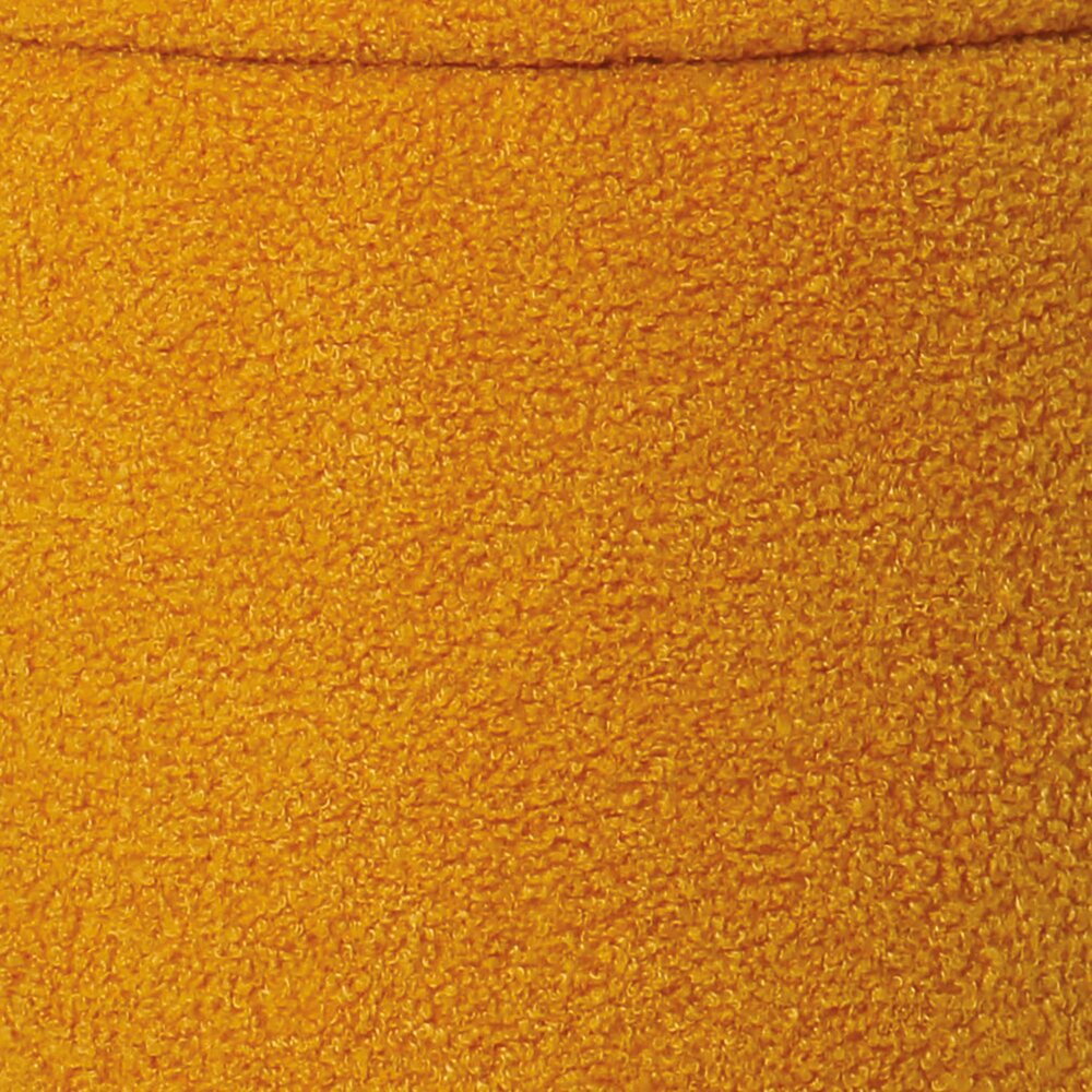 Pouf coffre rond 38x38x40 cm en tissu bouclette jaune - SHERPA photo 3