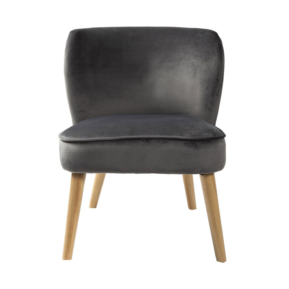 Fauteuil crapaud 51x57x63 cm en velours anthracite - TOADY photo 2
