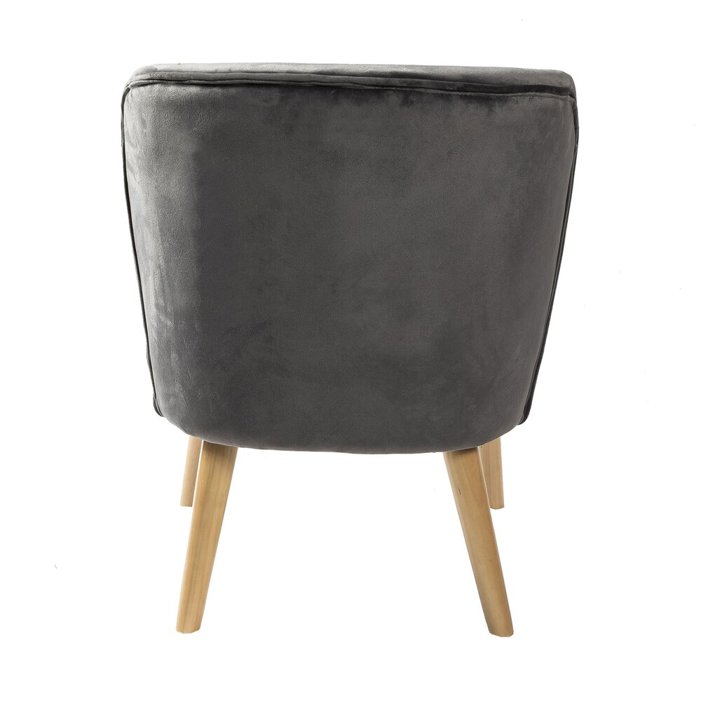 Fauteuil crapaud 51x57x63 cm en velours anthracite - TOADY photo 5