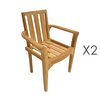 Chaise de jardin - Lot de 2 fauteuils en teck empilables - GARDENA photo 2