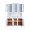 Buffet - vaisselier - Buffet vaisselier 5 portes et 3 tiroirs en pin massif blanc - RISOUL photo 2