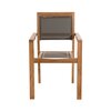 Chaise de jardin - Lot de 2 fauteuils empilables en teck et textilène - GARDENA photo 3