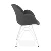 Chaise - Lot de 2 fauteuils design en tissu gris piétement métal blanc - UMILA photo 3