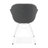 Chaise - Lot de 2 fauteuils design en tissu gris piétement métal blanc - UMILA photo 4