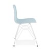 Chaise - Lot de 2 chaises repas bleues et pieds blancs - FANIE photo 2