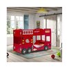 Lit superposé - Lits superposés camion de pompier 90x200 cm + matelas rouge - FIRE photo 2