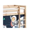Lit enfant - Lit surélevé 90x200 cm avec échelle naturel décor astronaute - PINO photo 2