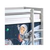 Lit enfant - Lit surélevé 90x200 cm avec échelle blanc décor astronaute - PINO photo 3