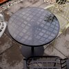 Meuble de jardin - Table de jardin ronde 80x76 cm en verre et aluminium noir photo 4