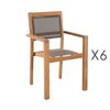 Meuble de jardin - Ensemble table 220 cm + 6 fauteuils en teck et textilène - GARDENA photo 3