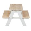 Ensemble repas - Table de pique-nique pour enfants 90x82x50 cm en pin massif blanc et naturel photo 4