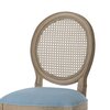 Chaise - Lot de 2 chaises en bois naturel et tissu bleu - MEDAILLON photo 2
