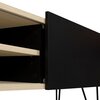 Meuble TV - Hifi - Meuble TV 140 cm 1 porte décor chêne vernis et noir mat - NINA photo 3