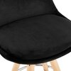 Tabouret de bar - Lot de 2 chaises de bar H75 cm en tissu noir - CIRCOS photo 4