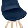 Tabouret de bar - Lot de 2 chaises de bar H75 cm en tissu bleu foncé - CIRCOS photo 4
