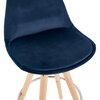Tabouret de bar - Lot de 2 chaises de bar H65 cm en tissu bleu foncé - CIRCOS photo 4