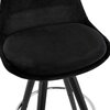 Tabouret de bar - Lot de 2 chaises de bar H75 cm tissu noir pieds noirs - CIRCOS photo 4