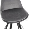 Tabouret de bar - Lot de 2 chaises de bar H75 cm tissu gris pieds noirs - CIRCOS photo 4