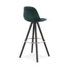 Tabouret de bar - Lot de 2 chaises de bar H75 cm tissu vert foncé pieds noirs - CIRCOS photo 3