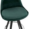 Tabouret de bar - Lot de 2 chaises de bar H75 cm tissu vert foncé pieds noirs - CIRCOS photo 4