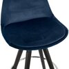 Tabouret de bar - Lot de 2 chaises de bar H75 cm tissu bleu foncé pieds noirs - CIRCOS photo 4