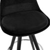 Tabouret de bar - Lot de 2 chaises de bar H65 cm tissu noir pieds noirs - CIRCOS photo 4