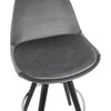 Tabouret de bar - Lot de 2 chaises de bar H65 cm tissu gris pieds noirs - CIRCOS photo 4