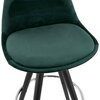 Tabouret de bar - Lot de 2 chaises de bar H65 cm tissu vert foncé pieds noirs - CIRCOS photo 4