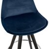 Tabouret de bar - Lot de 2 chaises de bar H65 cm tissu bleu foncé pieds noirs - CIRCOS photo 4
