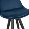 Tabouret de bar - Lot de 4 chaises de bar H75 cm bleu pieds noirs et dorés - CIRCOS photo 3