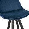 Tabouret de bar - Lot de 2 chaises de bar H65 cm bleu pieds noirs et dorés - CIRCOS photo 3