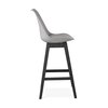 Tabouret de bar - Lot de 4 chaises de bar grises H75 cm avec pieds noirs - ELO photo 3
