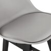 Tabouret de bar - Lot de 4 chaises de bar grises H75 cm avec pieds noirs - ELO photo 5