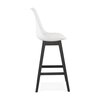 Tabouret de bar - Lot de 4 chaises de bar blanches H75 cm avec pieds noirs - ELO photo 3
