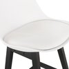 Tabouret de bar - Lot de 4 chaises de bar blanches H75 cm avec pieds noirs - ELO photo 5