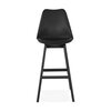 Tabouret de bar - Lot de 4 chaises de bar noires H75 cm avec pieds noirs - ELO photo 2