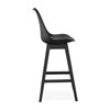 Tabouret de bar - Lot de 4 chaises de bar noires H75 cm avec pieds noirs - ELO photo 3