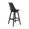 Tabouret de bar - Lot de 4 chaises de bar noires H75 cm avec pieds noirs - ELO photo 4