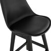 Tabouret de bar - Lot de 4 chaises de bar noires H75 cm avec pieds noirs - ELO photo 5