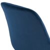 Tabouret de bar - Lot de 2 chaises de bar H76 cm en tissu bleu foncé pieds noirs - ELO photo 3