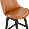 Tabouret de bar - Lot de 2 chaises de bar H75 cm en PU marron pieds noirs - ELO photo 5