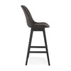 Tabouret de bar - Lot de 2 chaises de bar H76 cm en tissu gris foncé pieds noirs - ELO photo 3