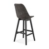 Tabouret de bar - Lot de 2 chaises de bar H76 cm en tissu gris foncé pieds noirs - ELO photo 4