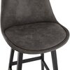 Tabouret de bar - Lot de 2 chaises de bar H76 cm en tissu gris foncé pieds noirs - ELO photo 5