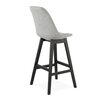 Tabouret de bar - Lot de 2 chaises de bar H75 cm en tissu gris clair pieds noirs - ELO photo 4